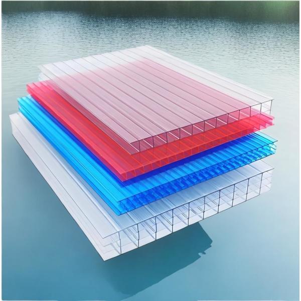 B2 Fire Rating Polycarbonate Hollow Sheet PC Hollow Sheet Normal Size 2.1*5.8m Impact Resistant Lightweight Transparent Panels