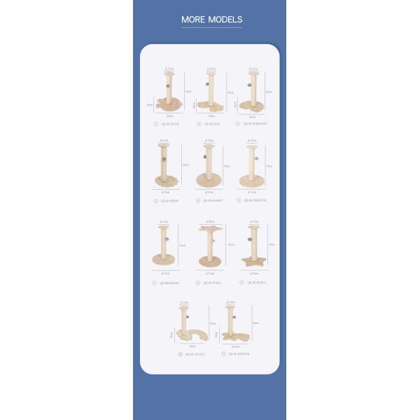 Wooden Star-Shaped Cat Scratching Post with Platform Top Sisal Rope and Hanging Ball