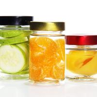 Gros 750Ml 1000Ml Grandes Tailles Ronde Glaçage droit Boîtes en verre avec couvercle métallique