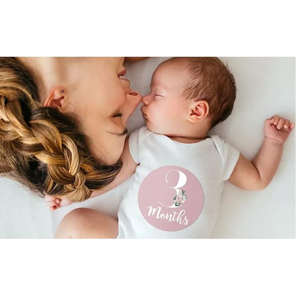 Customized Shower Sticker Label For Baby Monthly Milestone