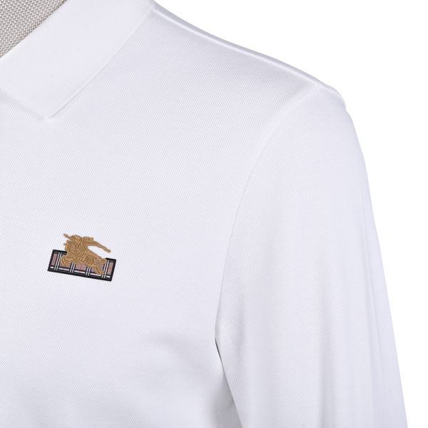 OEM ODM Custom  Design Mens White Colour Embroidered Manufacturer Long Sleeve Polo TShirt