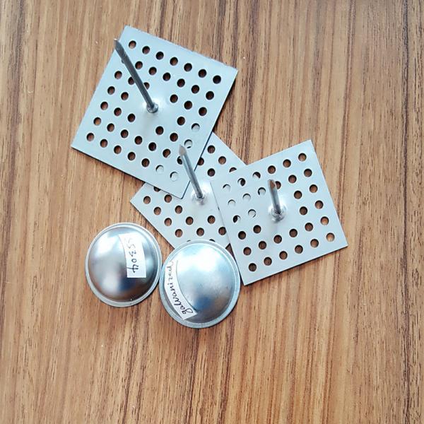 Galvanized Steel Perforated Base Insulation Anchor Pins For Fastening Rock Wool & Fiberglass Wool Insulation