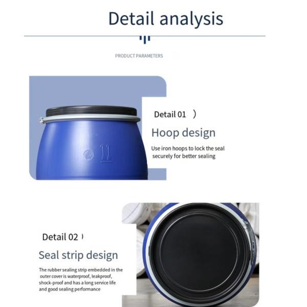 30L HDPE Material Open Head Plastic Drum For Lightweight And Strong Design