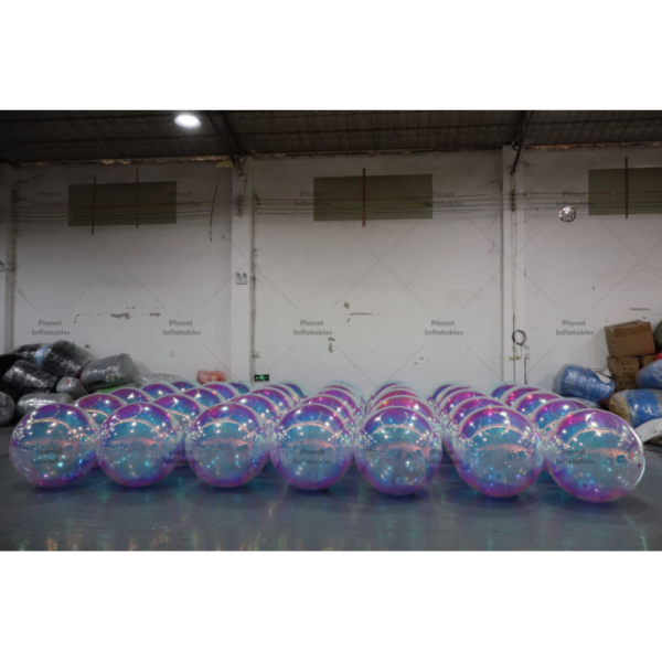 Hanging Sphere Reflective Advertising Inflatables Inflatable Mirror Iridescent Ball for Wedding Event Decoration