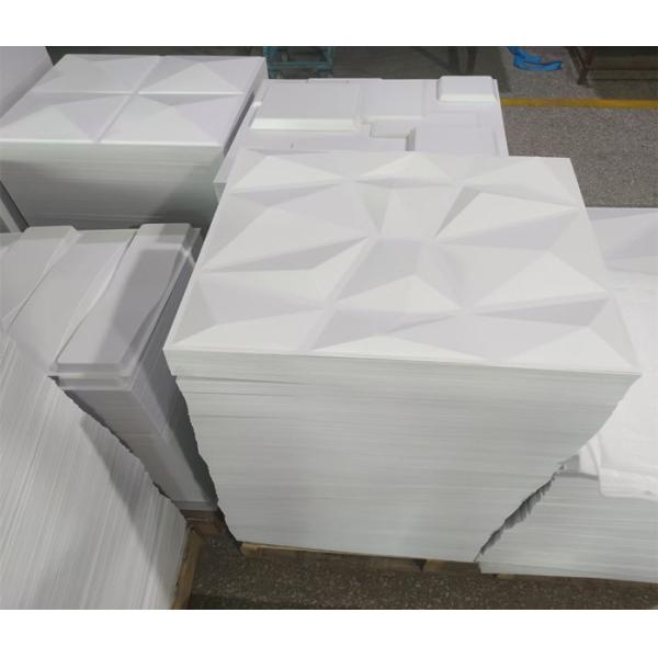 Matt White Fire Resistance 3D PVC Decoration Wall Panel For Lobby Wall Decoration