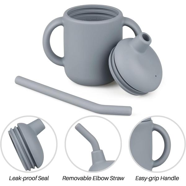 Чашка соломы силикона младенца с ломким ручек облегченное