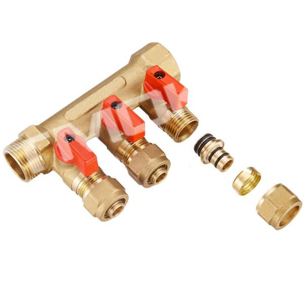 Oil Trumpet 4 Way Plumbing Copper Water Manifold For Water Distributor