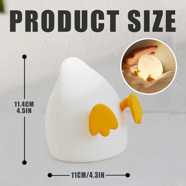 Portable night light lamp gift rechargeable silicone cute duck night light for children