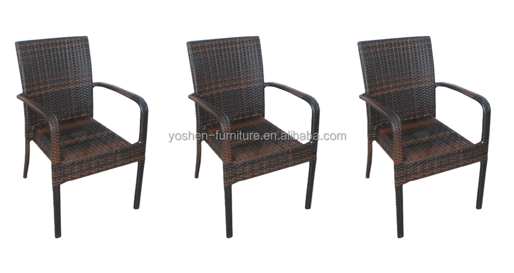 Waterproof Rattan Stackable Outdoor Dining Chairs for Parks Restaurants Hotels