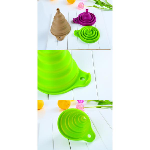 Portable Flexible Silicone Collapsible Kitchen Funnel For Liquid Transfer
