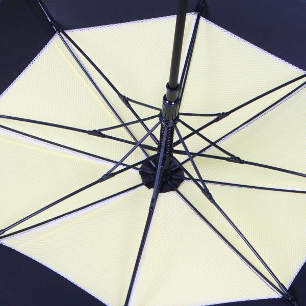 60 Inch Black Yellow Fiberglass Automatic Folding Umbrella With Wind Vents  Large Umbrella Windproof Double Canopy