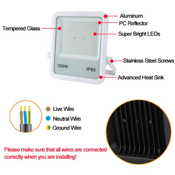 Outdoor Aluminum Industrial LED Floodlights 30 50 100 150 200 300 Watts