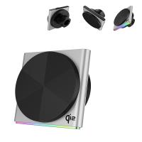 Metal Wireless Charging Station Ultra-Thin Design 9-Color RGB Light Effect Magnetic Suction One-Hand Operation Fast Charging