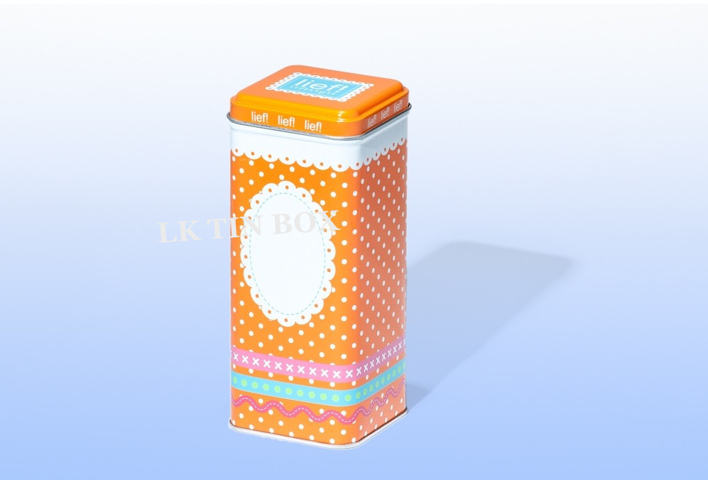 Small Stackable Metal Square Tin Can Empty Tin Containers For Loose Tea Packaging