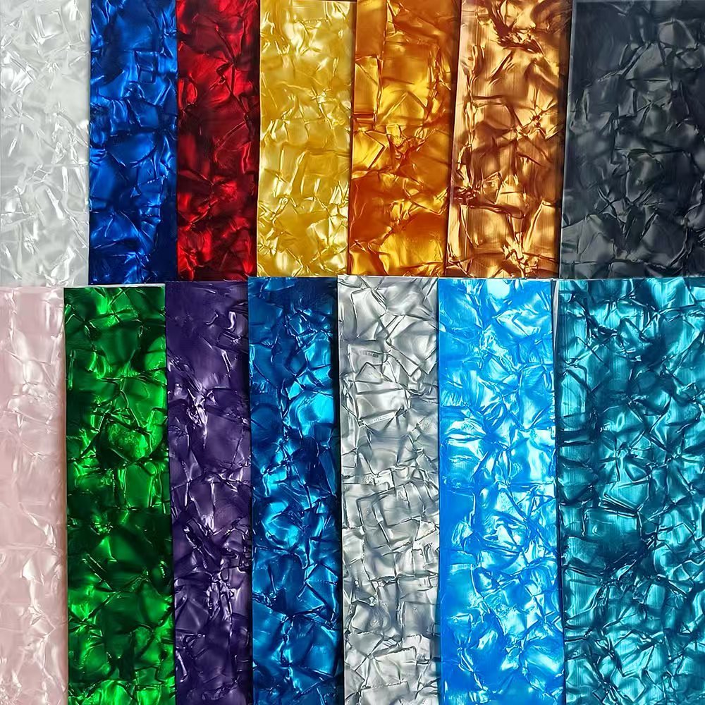 Black White Striped & Blue Striped Pearloid Celluloid Sheet, Instrument Decor For Accordion & Drum