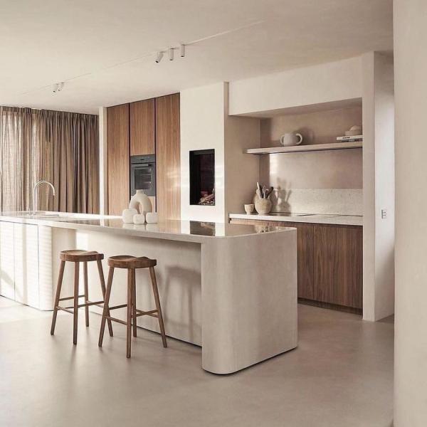 Pintura nueva comercial a medida Piedra sinterizada Lacada Muebles modulares para el hogar Muebles de cocina modernos gabinete