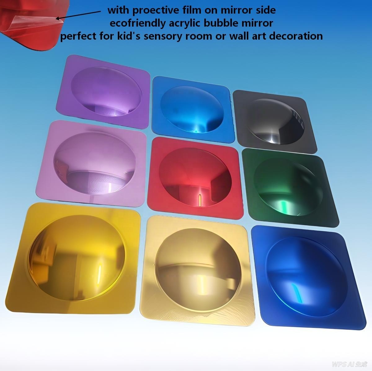 1.5mm Colorful Acrylic Bubble Mirror CE Certified Wall Art For Autism Sensory Rooms