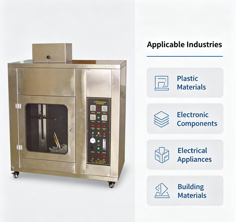 Plastic Parts Flammability Testing Chamber, Vertical Horizontal Burning Performance Tester