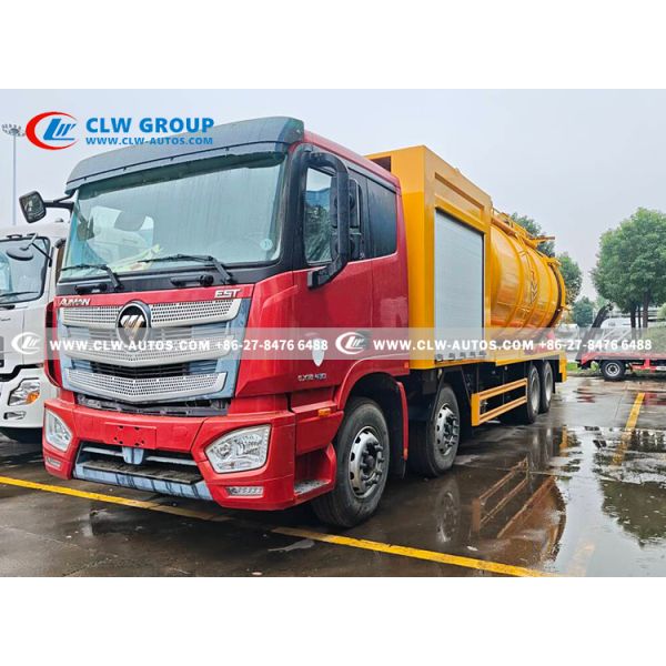 FOTON 8x4 Heavy-Duty Combination Sewer Cleaning & Vacuum Truck with High-Pressure Jetting and High-Efficiency Vacuum System