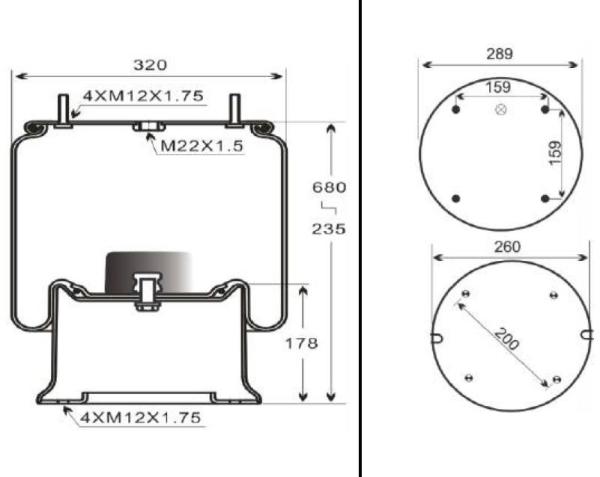 Sistema de suspensão da mola de ar do Firestone W01-M58-6364 813MB para o caminhão 1723269 de Scania