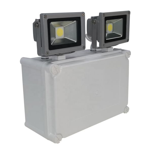 Waterproof 2*10W LED Emergency Lamp with 100 lm/W Efficiency and Plastic Housing Twin Spot Emergency Light