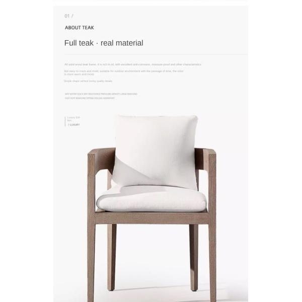 Outdoor Teak Dining Teakwood Patio Table And Chairs Anti Corrosion Anti Cracking