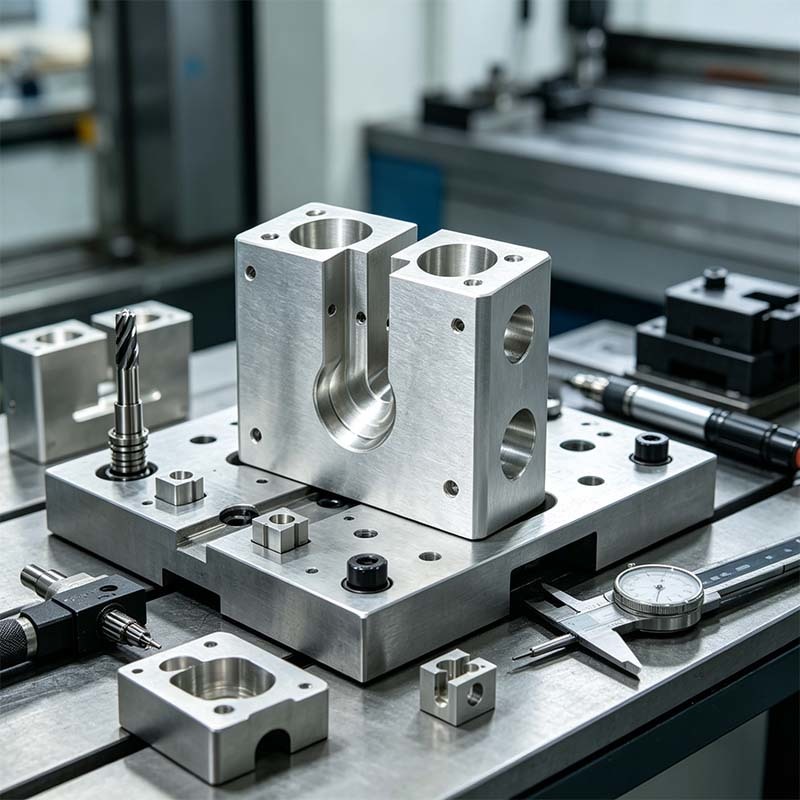 Custom CNC Machined Aluminum Block with One-piece Integral Milling, ±0.01mm Ultra Tight Tolerance, and 6061 Industrial Aluminum Alloy