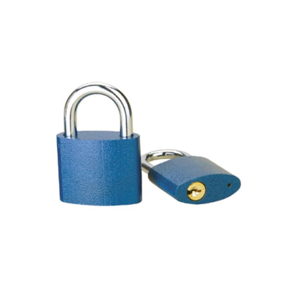 Rarlux High Security Durable Decentered Solid Blue Color Plastic Painted Hardened Steel Iron Padlock Solid Brass Cylinder Key