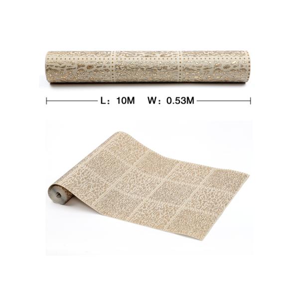 Light Brown Non Woven Wallcovering European Style Wallpaper For Living Room