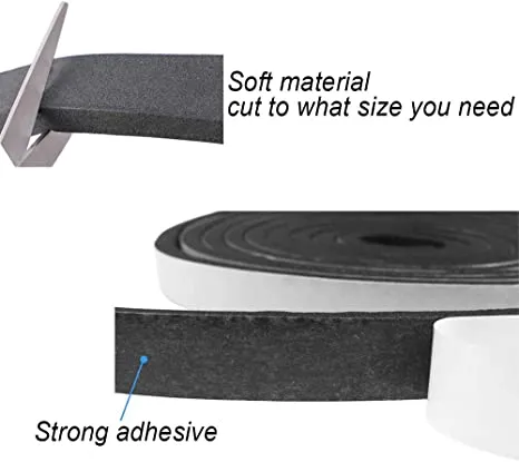 Weatherproof 10mm EVA OPP Foam Sponge Tape for Doors Windows 10mm Single Sided Soundproofing Insulation Peel Door Seal