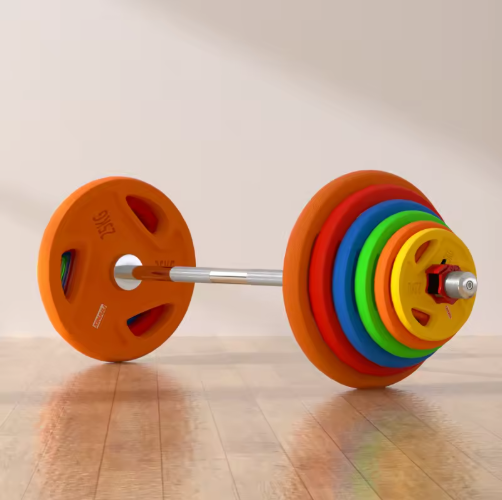 Platos de peso de gimnasio de goma con revestimiento de hierro Tri-Grip | 2.27 KG, 4.54 KG, 11.34 KG, 15.88 KG, 20.41 KG
