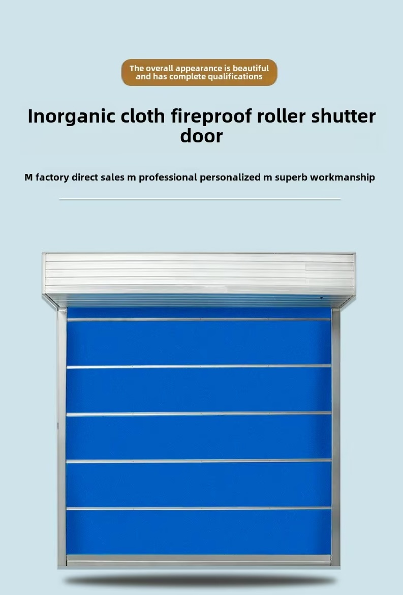 Inorganic Fabric Fire Rated Roller Shutter Doors Large Opening Heavy Duty Construction