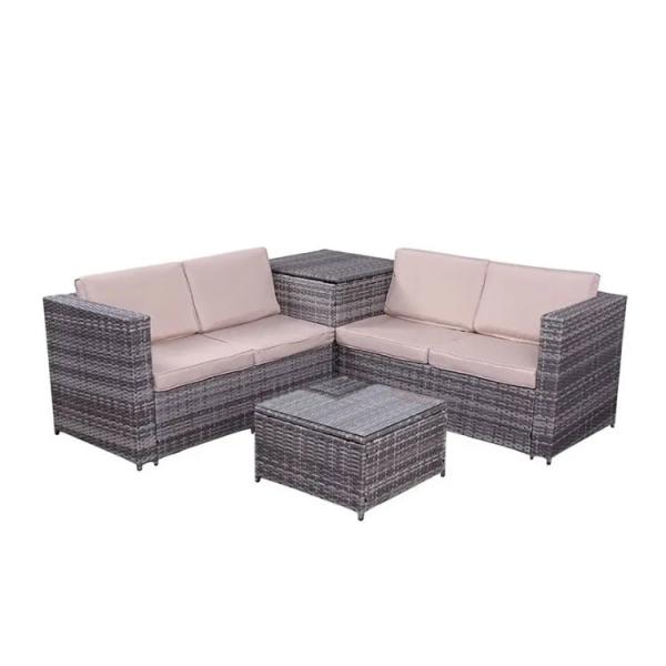 52,3-дюймовый садовый угловой диван из водонепроницаемого полиэстера