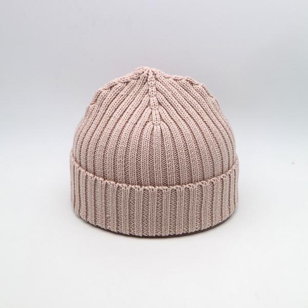 Ladies Cotton Knit Beanie Hats Winter Cold - Proof Pink