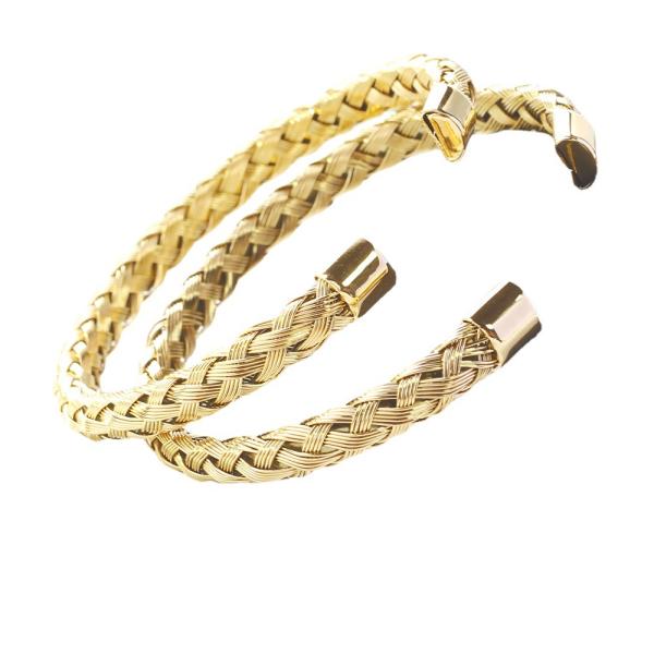 Wire rope twist Braided black bracelet Stainless Steel C-shaped opening titanium steel mesh twisted wire bracelet