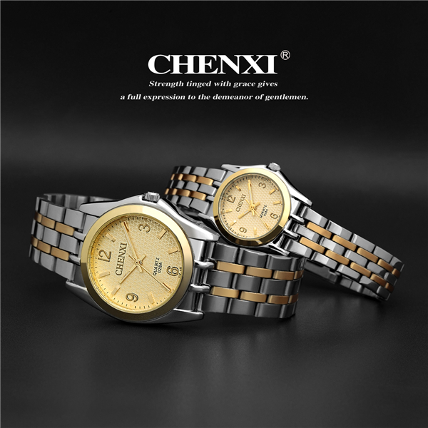 T028A10H Gold Stainelss Steel Band Wristwatches Man Luxury Couple's Quartz Watches Unisex