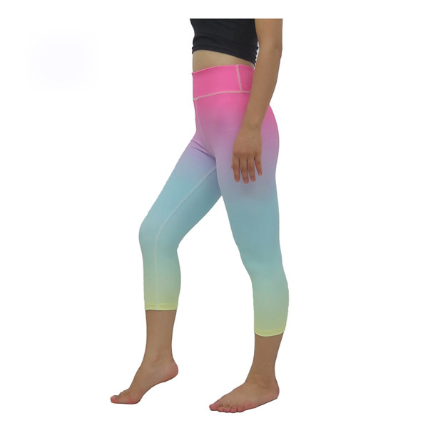 Крутые розовые гетры йоги спортзала, брюки йоги разминки талии Омбре Стретчабле широкие