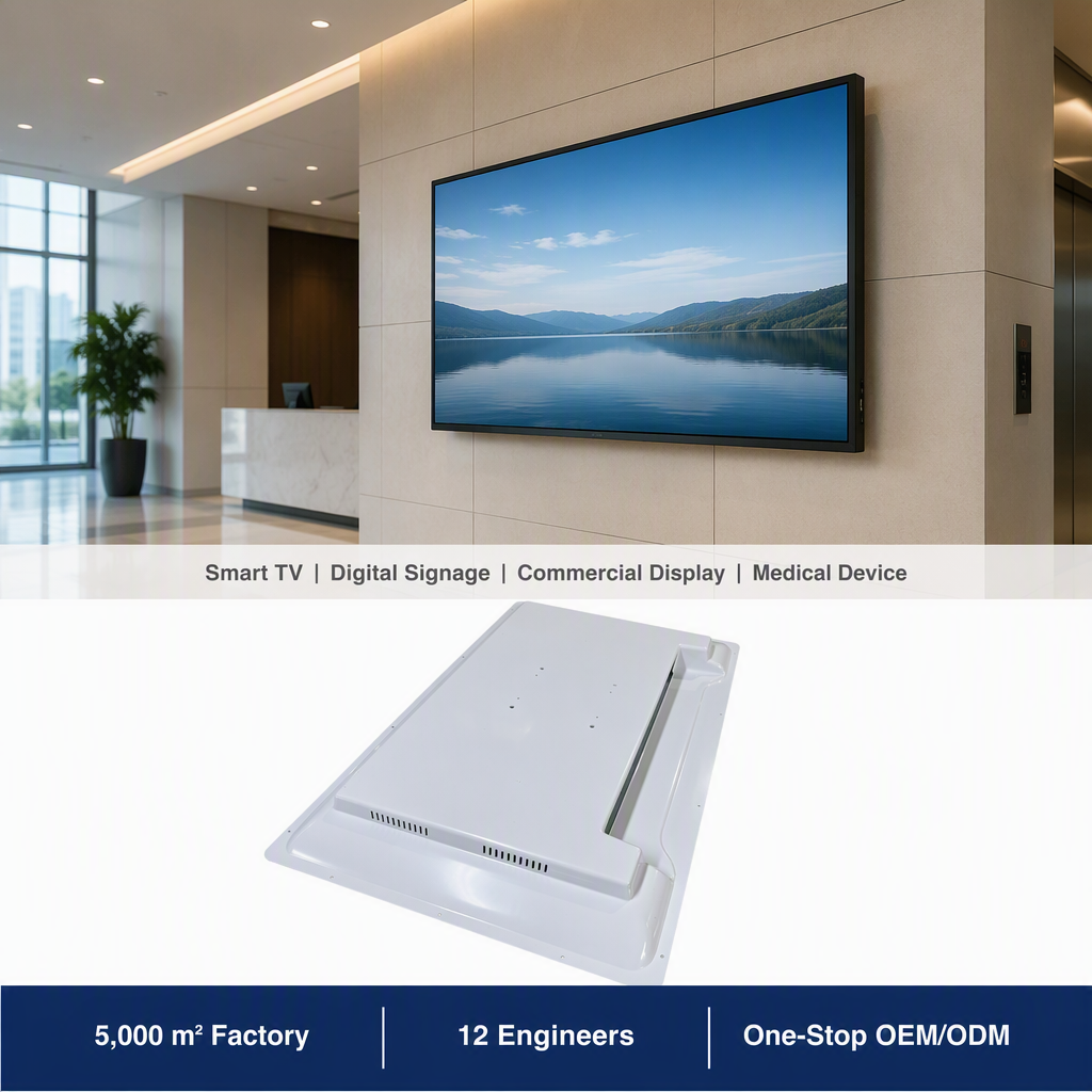 BST Custom Vacuum Thermoforming TV Frame Cover Large Plastic TV Housing ABS+PC Television Shell Silk Screen Printing Cutting