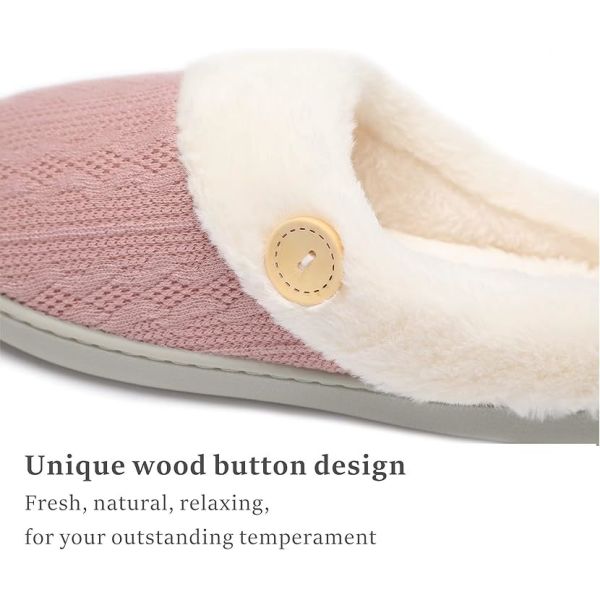 Sole silencieuse chaude et confortable Chaussures d'intérieur pour femmes en mousse de mémoire