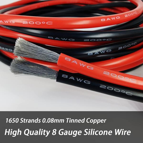 8AWG Flexible Silicone Wire High Temp RC Automotive Car Battery Wire