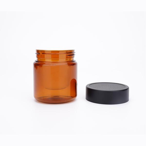 50ml Amber Cosmetic Jar with Screw Cap - Customizable Plastic Skincare Jar for Creams and Masks