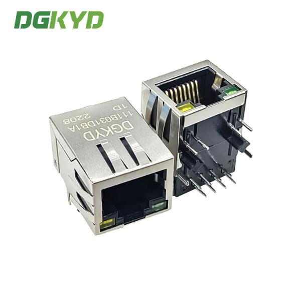 Right PCB Mount RJ45 Modular Jack With Transformer