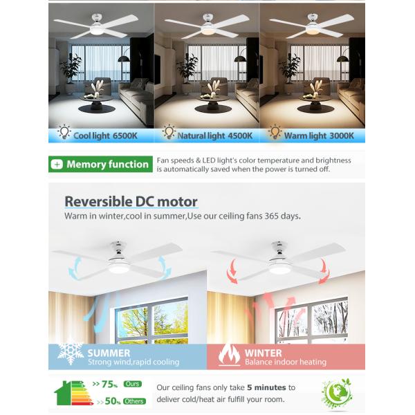 Modern Design Home Office LED Ventilador de teto com lâminas de MDF e luz de controle remoto ODM