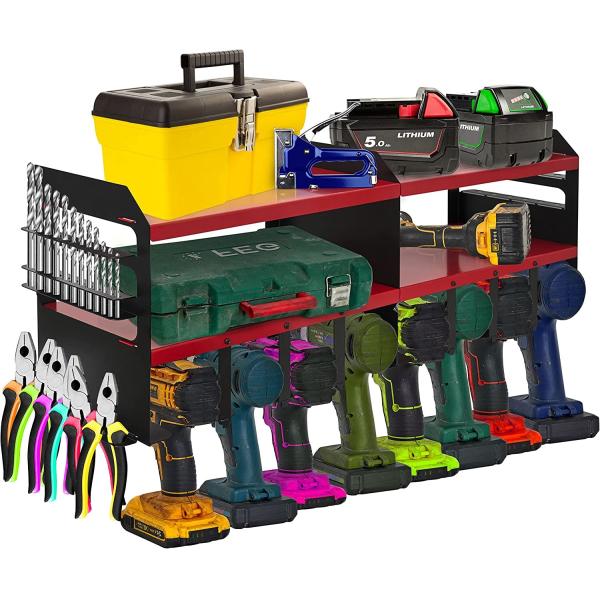 Wall Mount Screwdriver Bit Holder for Powder Coating Workshop Rack Garage Storage