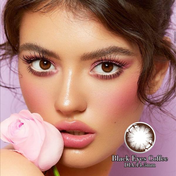 ODM Realistic Circle Black Rim Contact Lenses 14.5mm For Big Eyes