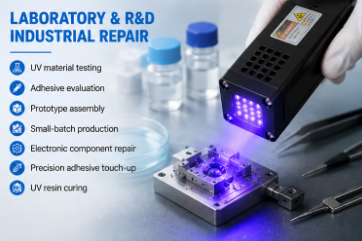Portable 365nm UV LED Curing System with 40x40mm Curing Area for Precision Bonding