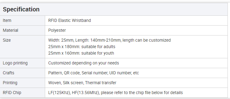 Custom Elastic Wrist Band Bracelet RFID 13.56MHz NFC Durable Rubber Material with Polyester Elastic for Access Control