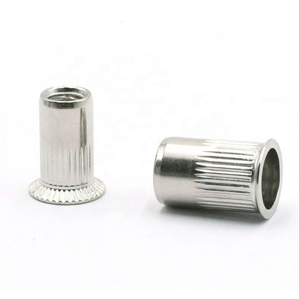 Precision Countersunk Head Knurled Rivet Nuts Zinc Plated Stainless Steel Material