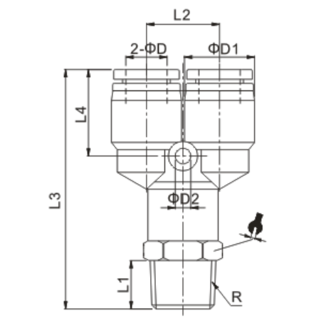 Y Model PX Male Push - in brass nickel plated connector , tube fitting