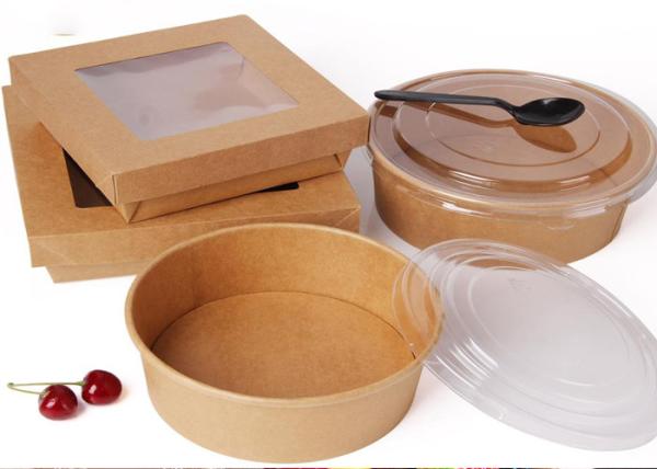 Brown Kraft Paper Container Take Away Food Boxes and disposable ice cream cups